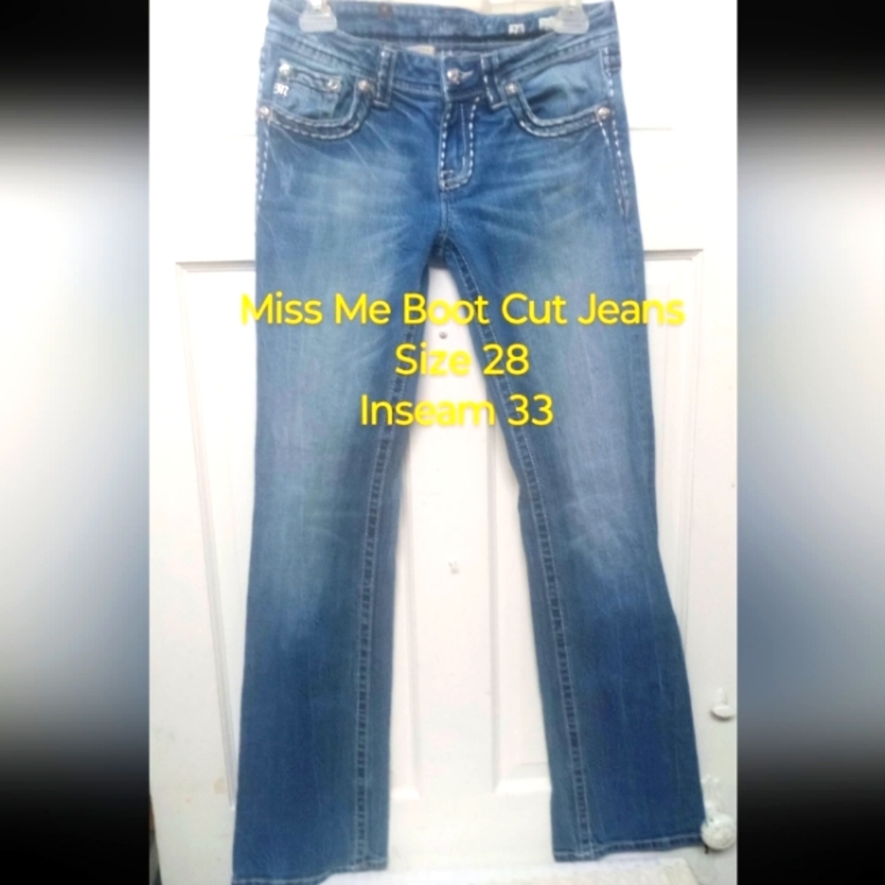Miss Me Women's Boot Cut Blue Jeans Size 28 Inseam 33 #MMJ07